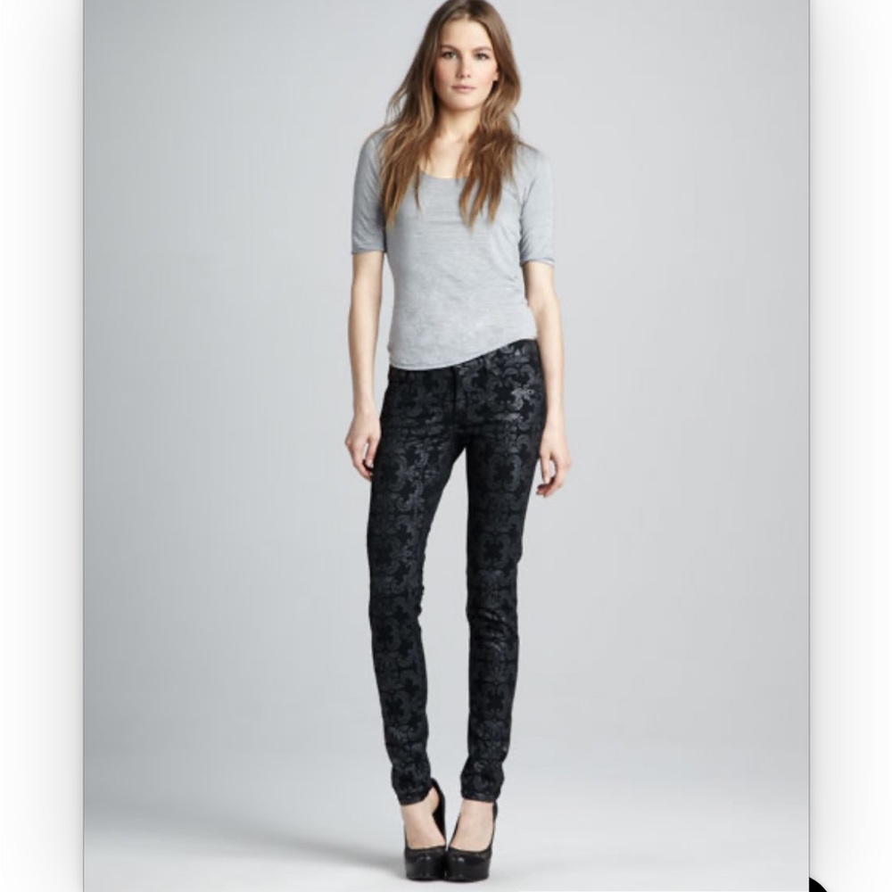AG Adriano Goldschmied Damask Brocade Legging Jeans